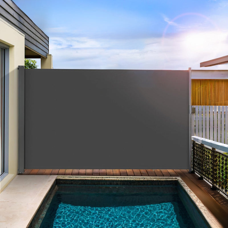 Outdoor Retractable Side Awning Patio Privacy Screen With UV-resistant, Waterproof for Garden, Balcony