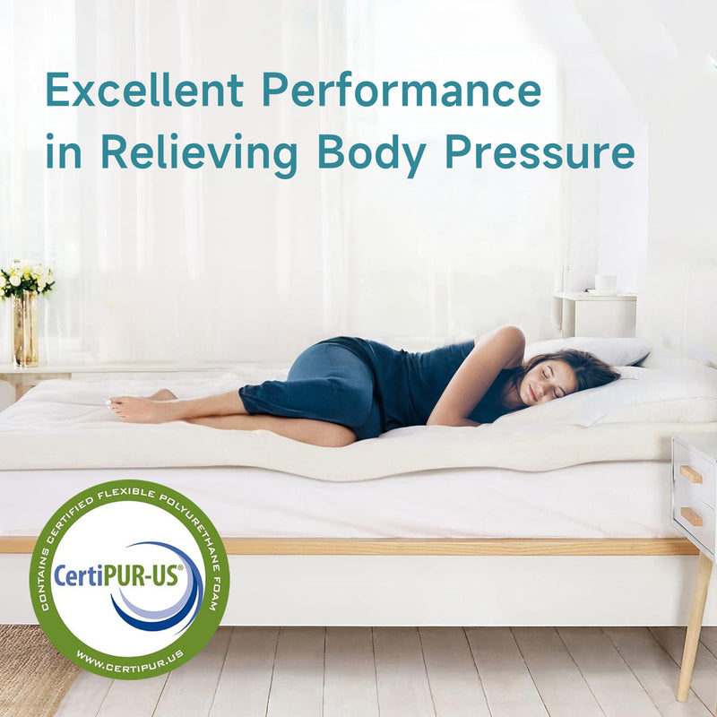 2 Inch Memory Foam Mattress Topper for Back Pain with Removable & Washable Cover
