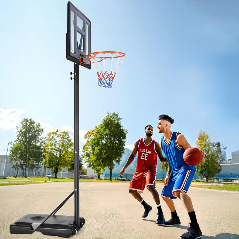 Outdoor Portable Basketball Hoop Adjustable Height Basketball Stand With 44" Backboards and Portable Wheels