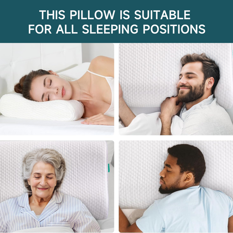 2 Packs Cervical Pillow for Neck Strain Relief, Memory Foam Adjustable Heights Orthopedic Pillow with Cooling Fabric Removable Cover