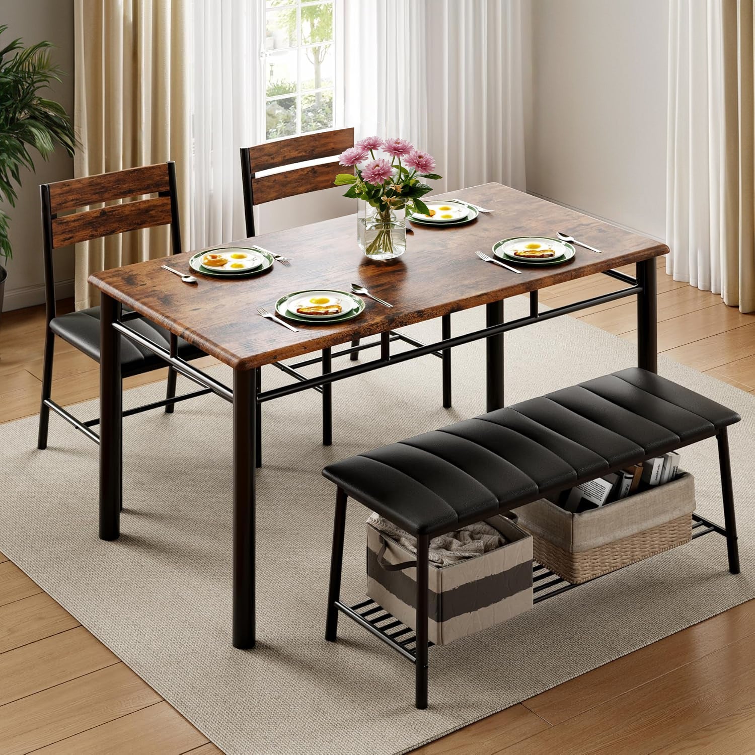 テーブル・チェア・ハンモック Wood Kitchen Table 2 HCT-024-1 Amazon.com - Merax Foldable Kitchen Dining Set for Small