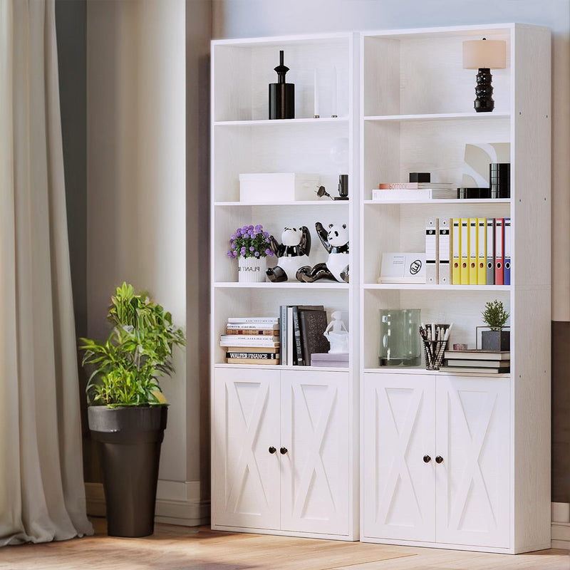 70" Bookshelves Industrial Shelving With 6 Shelf Display Storage Shelves