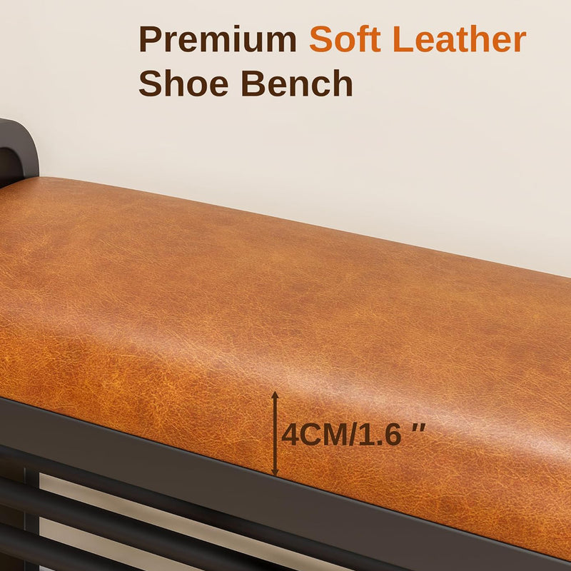 Shoe Bench,Hall Tree, Coat Rack with Bench, Freestanding Coat Rack with Shoe Storage for Entryway, Hallway