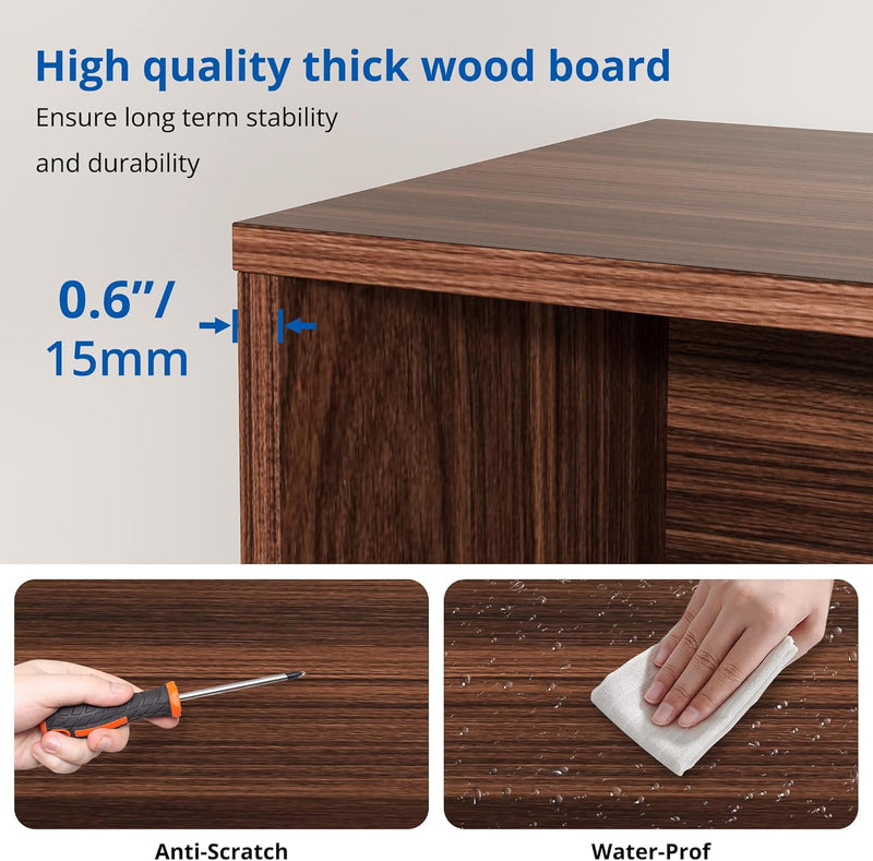 Bookshelf 2-tier Open Shelf Bookcase with 12 Compartment Shelf with Anti-Tilt Device for Bedroom, Living Room