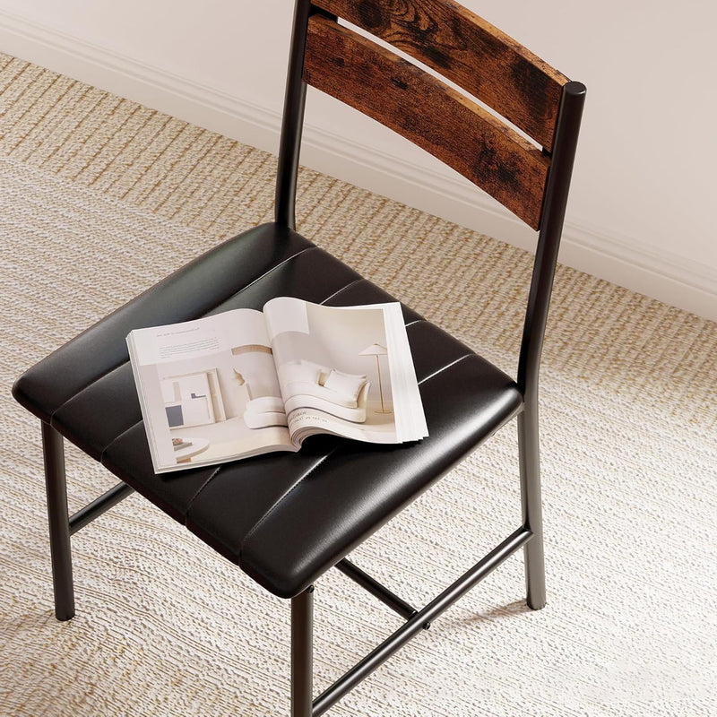 Dining Table Set for 4, Wood Kitchen Table with Upholstered Chairs,Space-Saving Kitchen Table Set Compact Dining Set