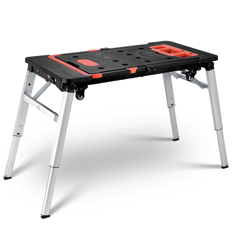 Multifunctional Folding Work Table, 7 in 1 Work Benches for Garage with 4 Wheels