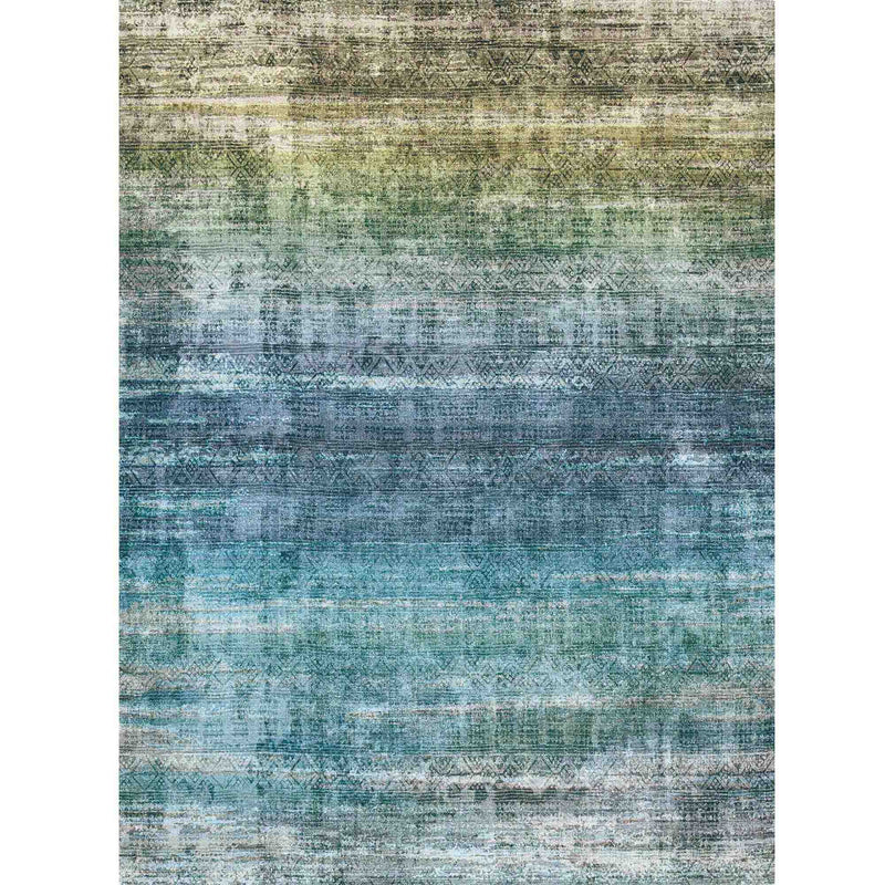 Teal Abstract Area Rug, Washable Non-Slip Modern Carpet for Bedroom, Living Room & Home Decor