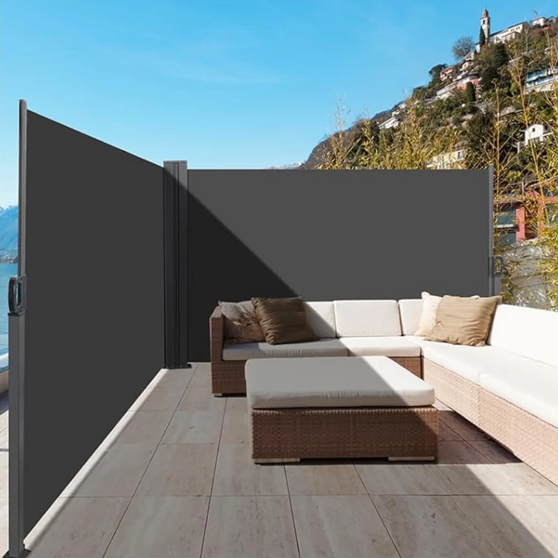 Outdoor Retractable Side Awning Patio Privacy Screen With UV-resistant, Waterproof for Garden, Balcony
