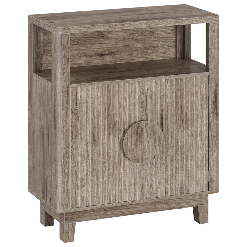 Storage Cabinet, Farmhouse Cabinet Sideboard with Adjustable Shelves and Doors, Small Alcove Coffee Bar with Open Compartments