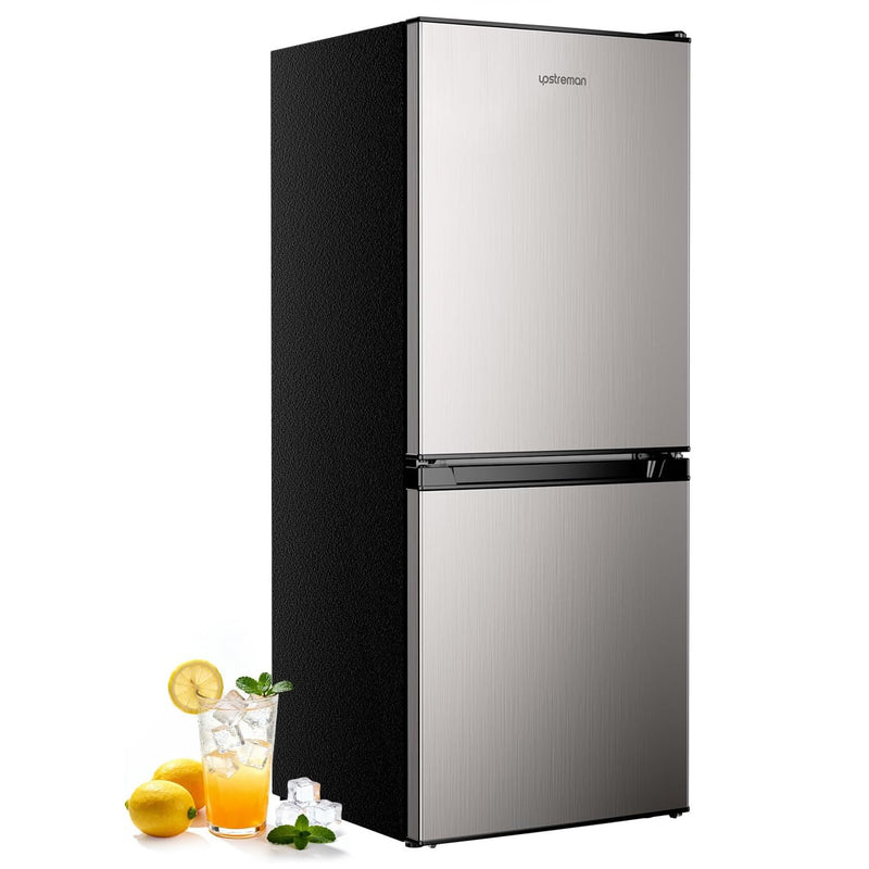 Mini Fridge with Bottom Freezer, Double Door Small Fridge, Compact Ref ...