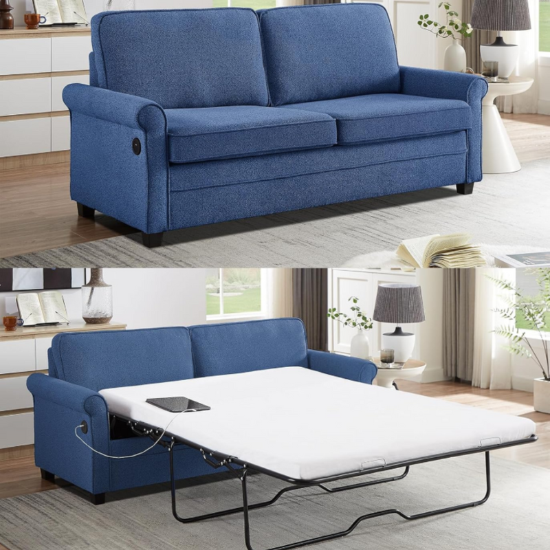Sofa Bed, Pull Out Couch Sleeper Sofa Bed, Full Size Loveseat Sofa with Memory Foam Mattress