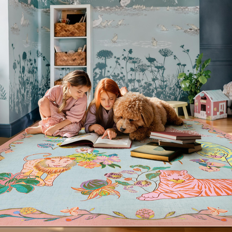 vintage pastel animal rug Rug Animal Vintage Twilight Soft Graphic