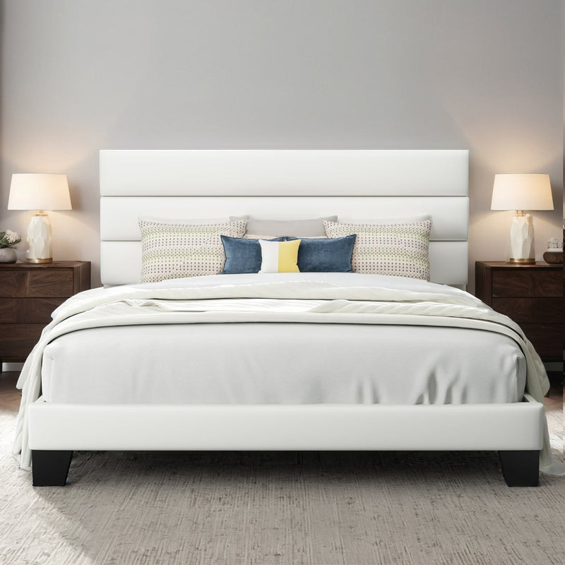 Velvet Platform Bed Frame with Upholstered Headboard Wooden Slats Support, Fully Upholstered Mattress Foundation