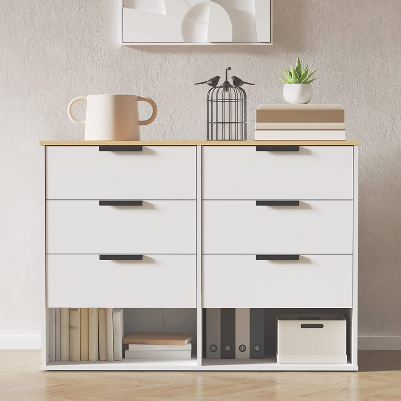 Ohwill Storage Cabinet with 6 Drawers, Drawer Dresser for Bedroom Living Room Hallway Children&