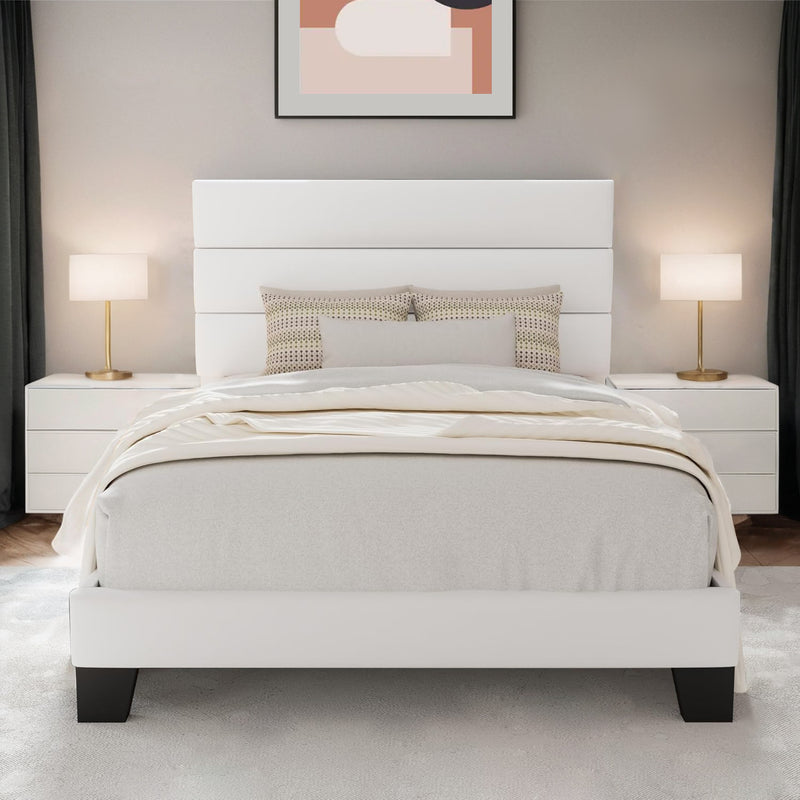 Twin Size Velvet Bed Frame Platform Bed Frame with Velvet Upholstered Headboard and Wooden Slats Support, Fully Upholstered Mattress Foundation