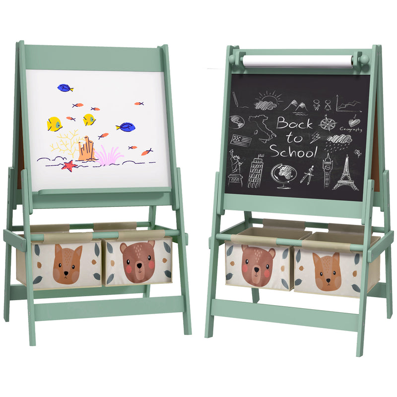 Easel for Kids, 3 in 1 Kids Art Easel with Double Sided Drawing Board and Storage Baskets
