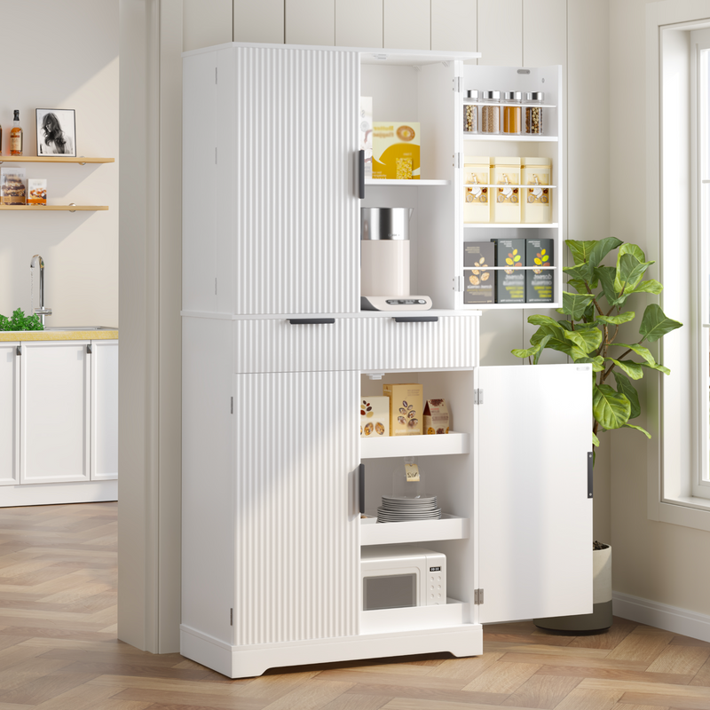 Pantry Cabinet Kitchen Storage Cabinet, 72&