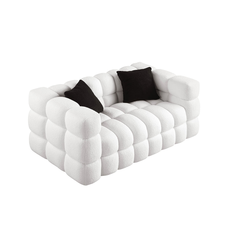 Boucle Sofa and Loveseat 2 seater Marshmallow Shape