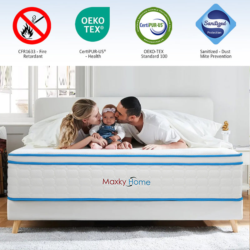 12 Inch Twin Mattress with Pillows, Gel Memory Foam Mattress in a Box, Twin Bed Mattress Individual Pocket Springs Motion Isolation, Medium Firm, Twin