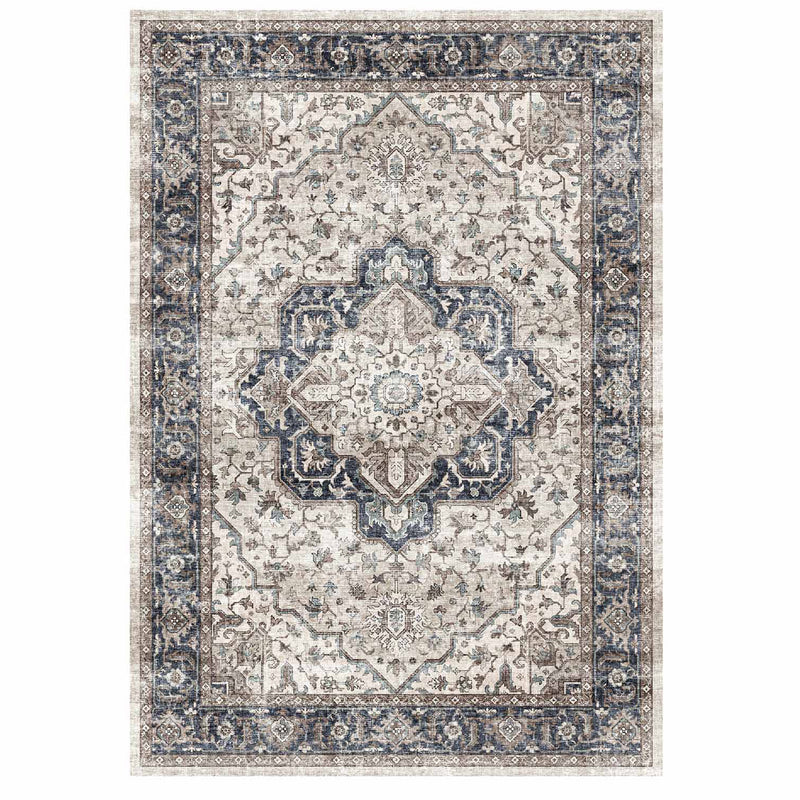 Vintage Area Rugs Machine Washable Non-Slip Ultra-Thin Foldable Multiple Sizes for Living Room Bedroom Kitchen