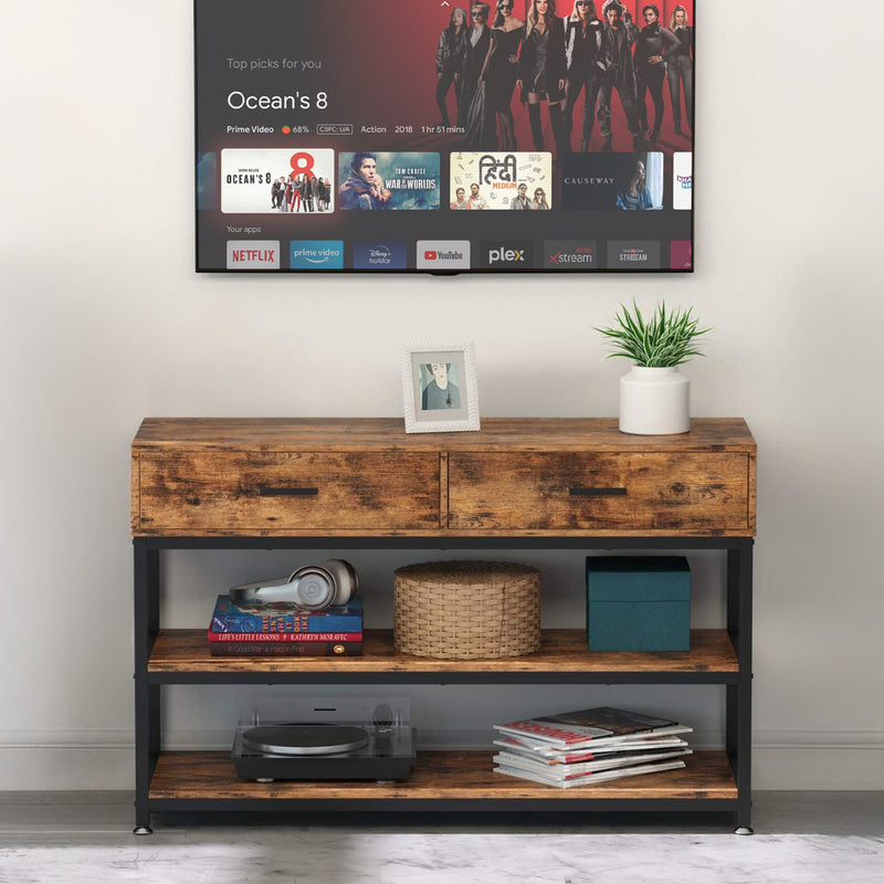 47 Inches TV Stand with Storage Cabinet with Drawers for 55 Inch TV