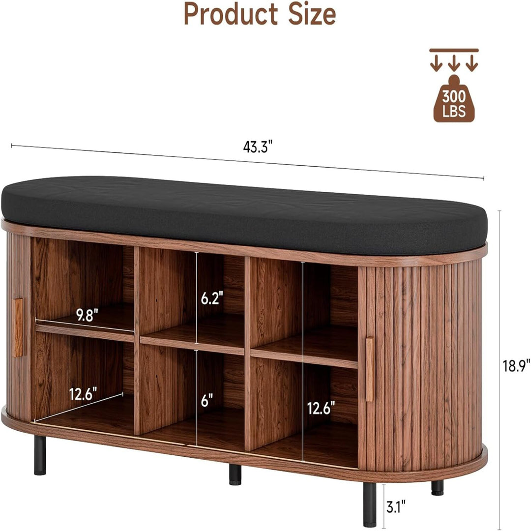 Shoe Storage Bench 43 inch Entryway Shoe Bench with Storage