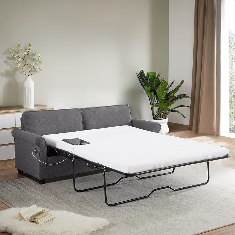 Sofa Bed, Pull Out Couch Sleeper Sofa Bed, Full Size Loveseat Sofa with Memory Foam Mattress