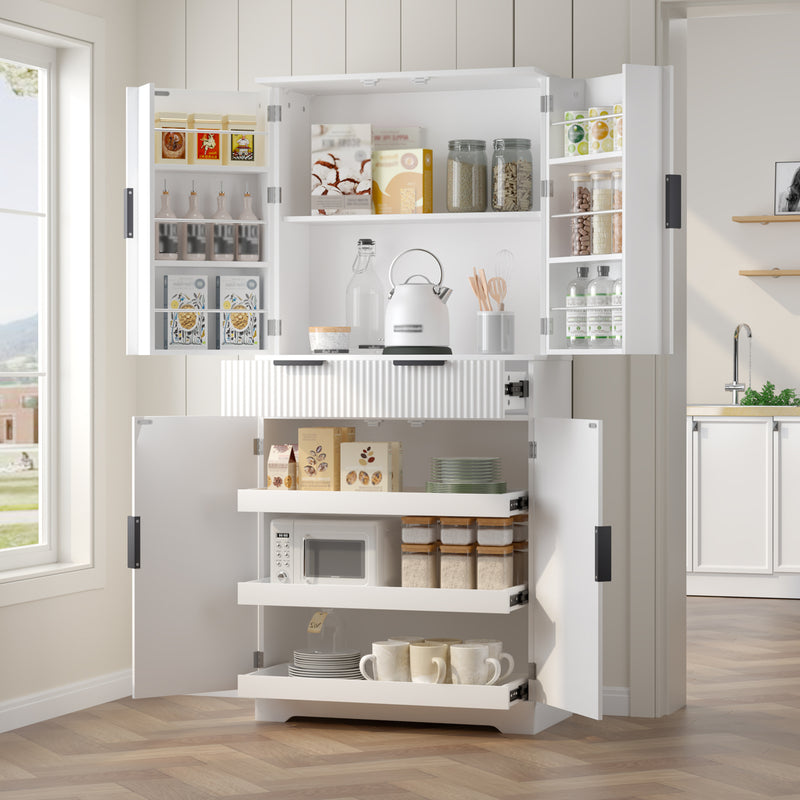 Pantry Cabinet Kitchen Storage Cabinet, 72&