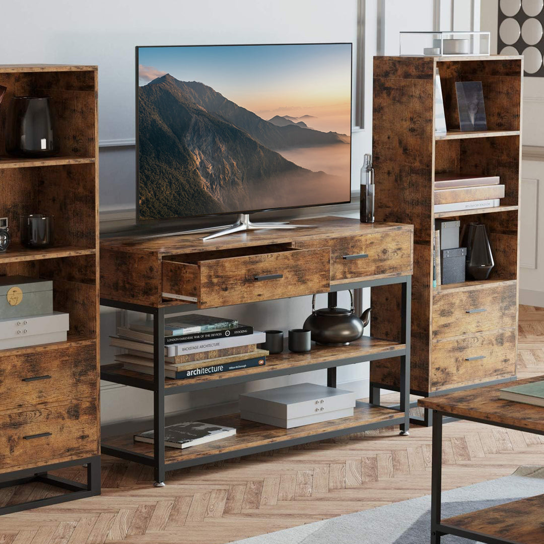 棚・シェルフ・ラック 47-Inch Adjustable TV Stand with Drawers 47 Inches TV Stand with Storage Cabinet with Drawers for 55 Inch