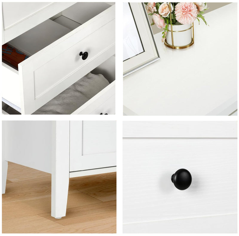 Traditional White Dresser 6 Drawers Dresser Storage Cabinet