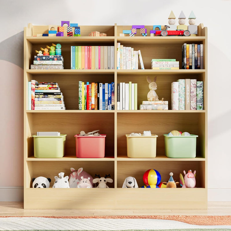5 Tier Kids Bookshelf Wooden Book and Toy Storage Cabinet
