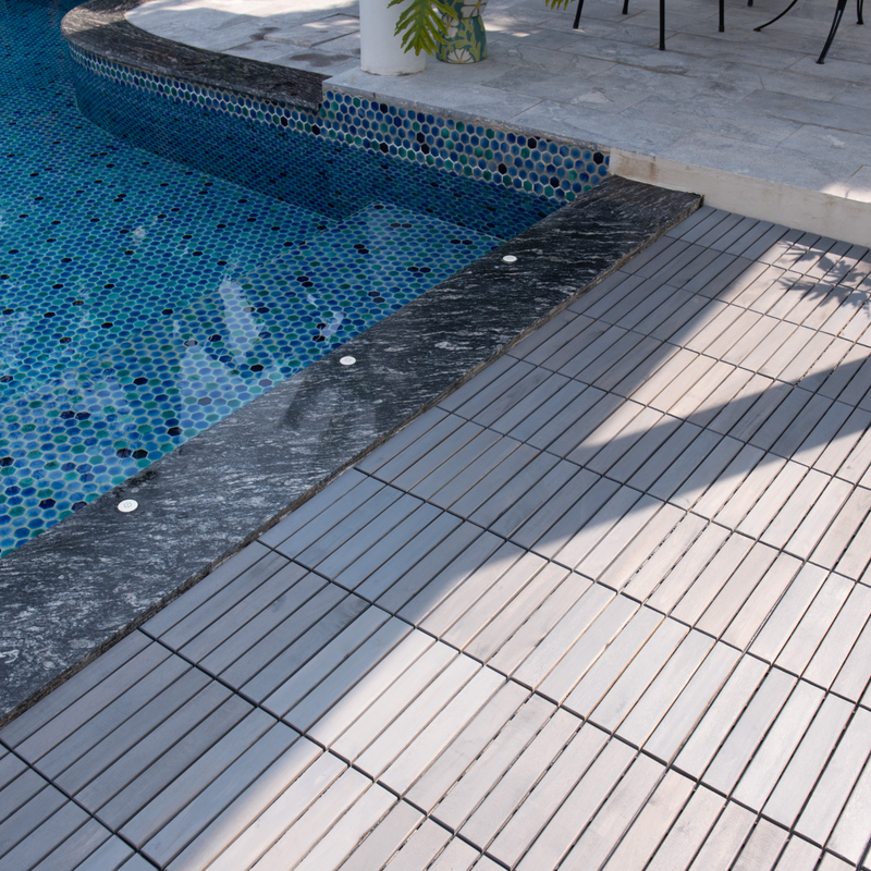 30 PCS Interlocking Deck Tiles, 12"x12" Waterproof Solid Acacia Wood Patio Tiles, Flooring Tiles Outdoor All Weather