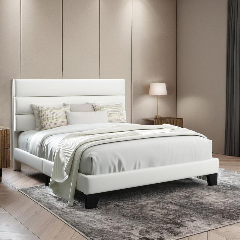 Velvet Platform Bed Frame with Upholstered Headboard Wooden Slats Support, Fully Upholstered Mattress Foundation