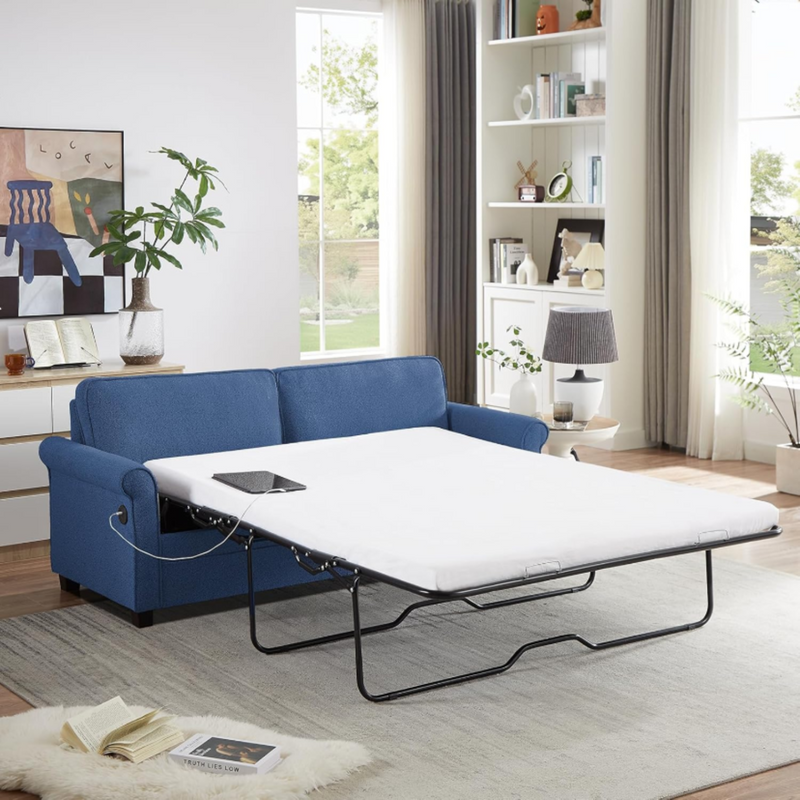 Sofa Bed, Pull Out Couch Sleeper Sofa Bed, Full Size Loveseat Sofa with Memory Foam Mattress
