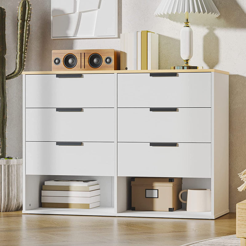 Ohwill Storage Cabinet with 6 Drawers, Drawer Dresser for Bedroom Living Room Hallway Children&