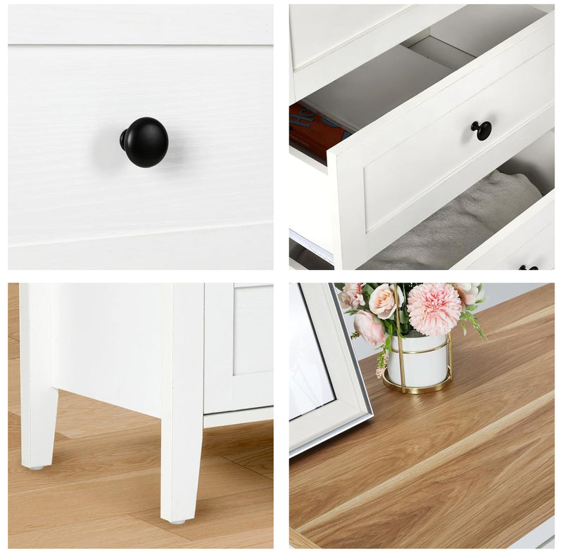 Traditional White Dresser with 6 Drawers, Storage Dresser, Chest Dresser