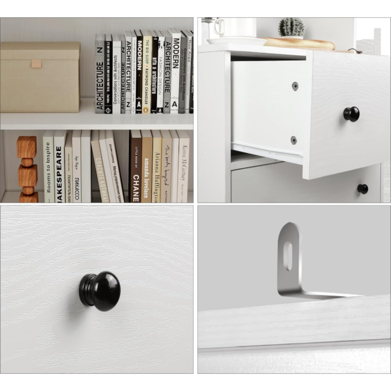 71-inch Bookshelf Bookcase, 5-layer Storage Cabinet with Glass Doors and Shelves