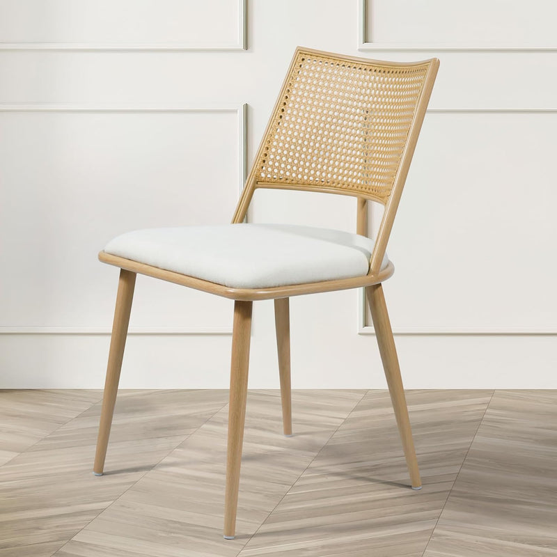 Rattan Dining Chairs Set of 4 with Comfy Sponge Cushions