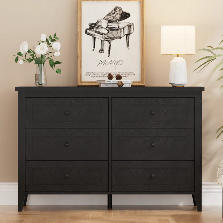 Traditional White Dresser with 6 Drawers, Storage Dresser, Chest Dress – Online Furniture Store