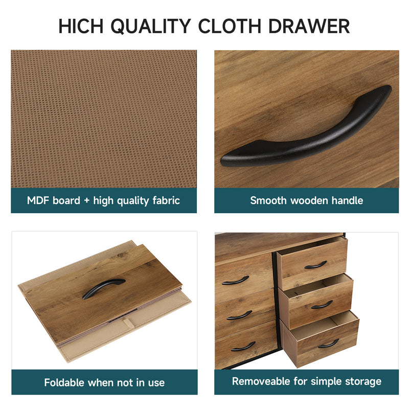 Fabric Chest with 6 Drawers, Bedroom Chest of Drawers, Storage Cabinet