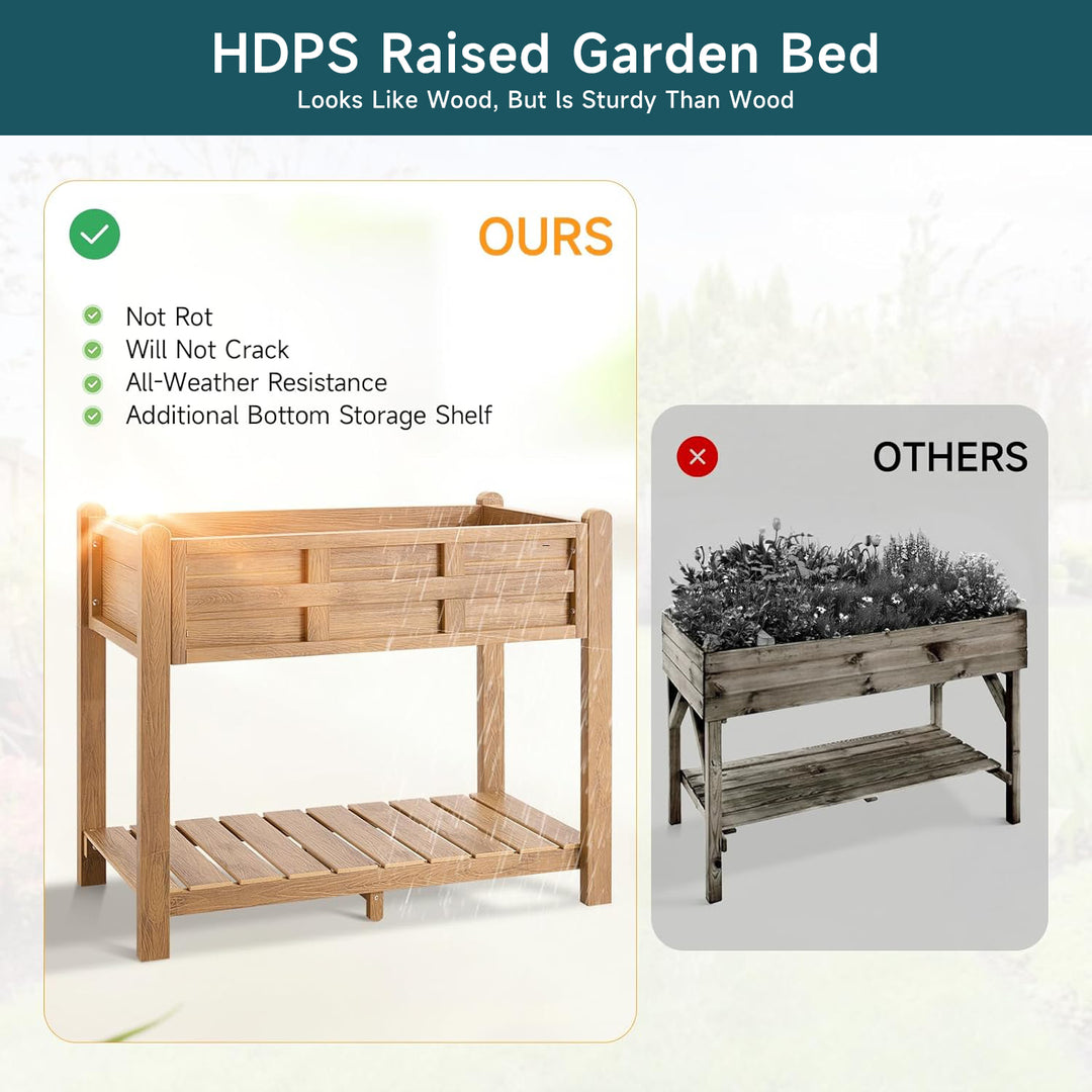 Raised Garden Bed , HDPS Outdoor Raised Planter Box with Legs,Storage –  Ohwill.com