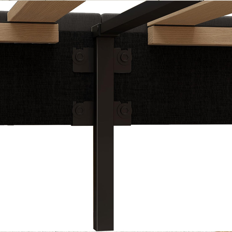 Twin Bed Frame Platform Upholstered Bed Frame with XL Under-Bed Drawer, No Box Spring Needed