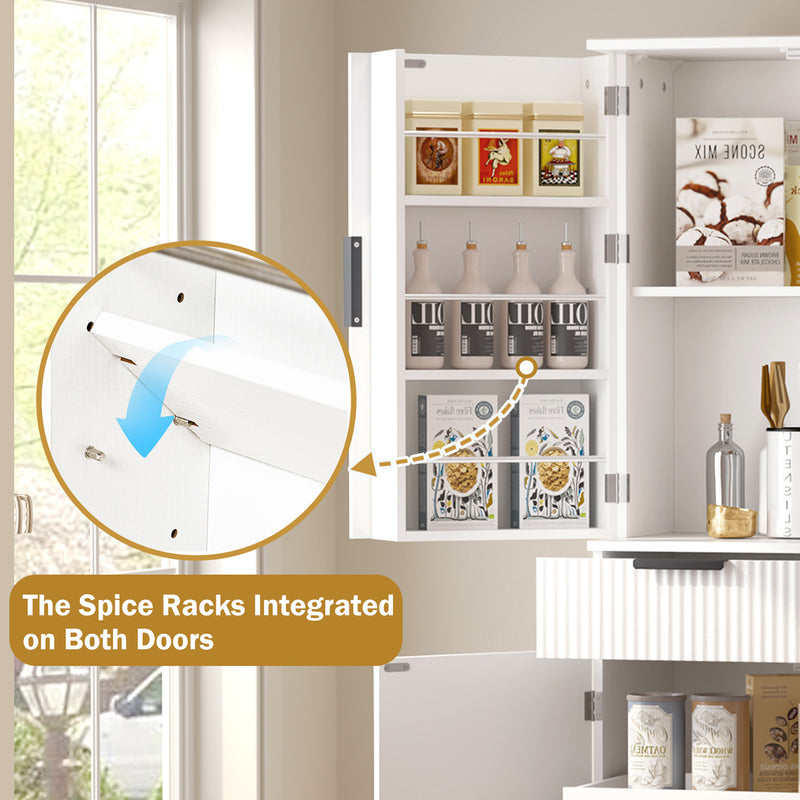 Pantry Cabinet Kitchen Storage Cabinet, 72&