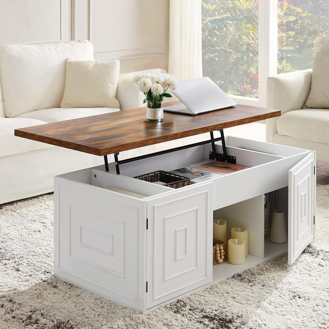 Combination Furniture Set Farmhouse Lift Coffee Table and TV Stand