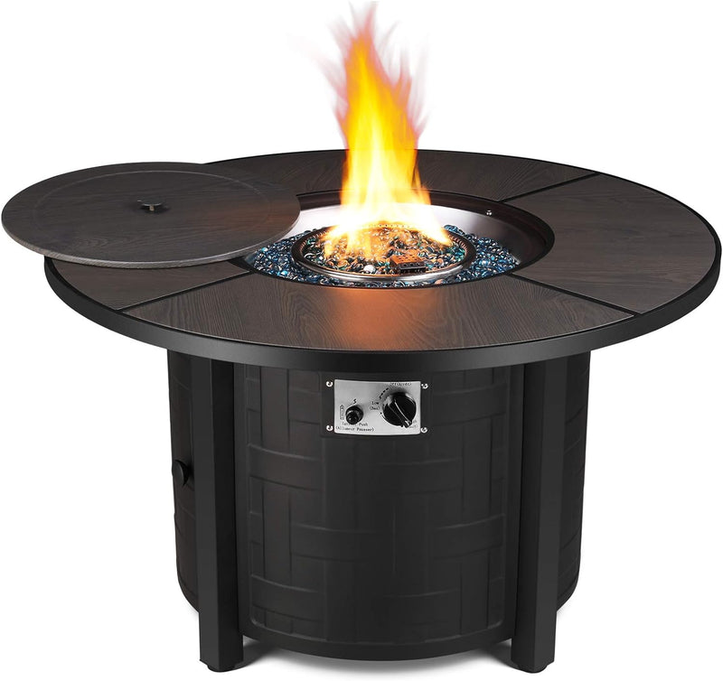 42-inch Propane Fire Pit Table 50,000 BTU Auto-Ignition Gas Fire Pits with Waterproof Cover