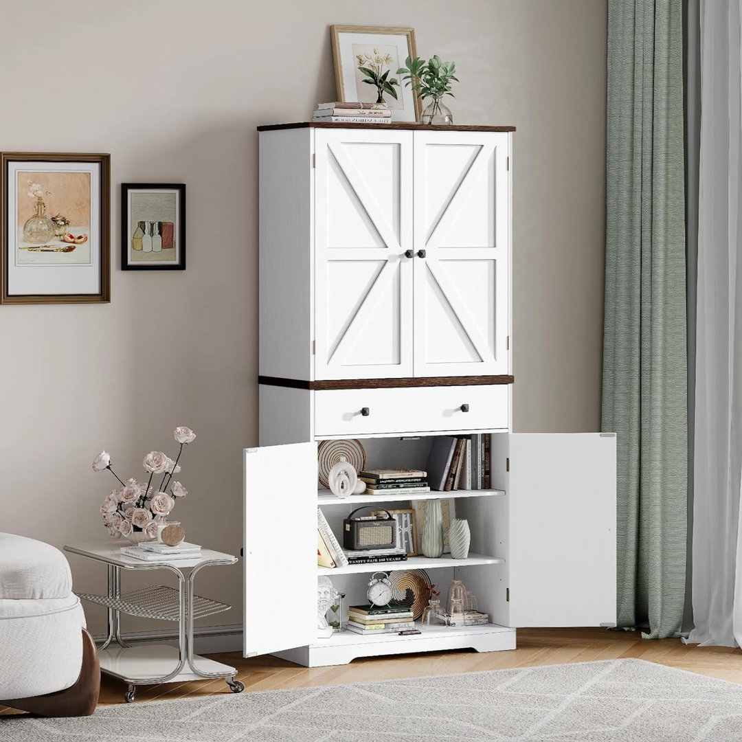 Tall Farmhouse Kitchen Pantry Cabinet With Drawers, Nigeria | Ubuy