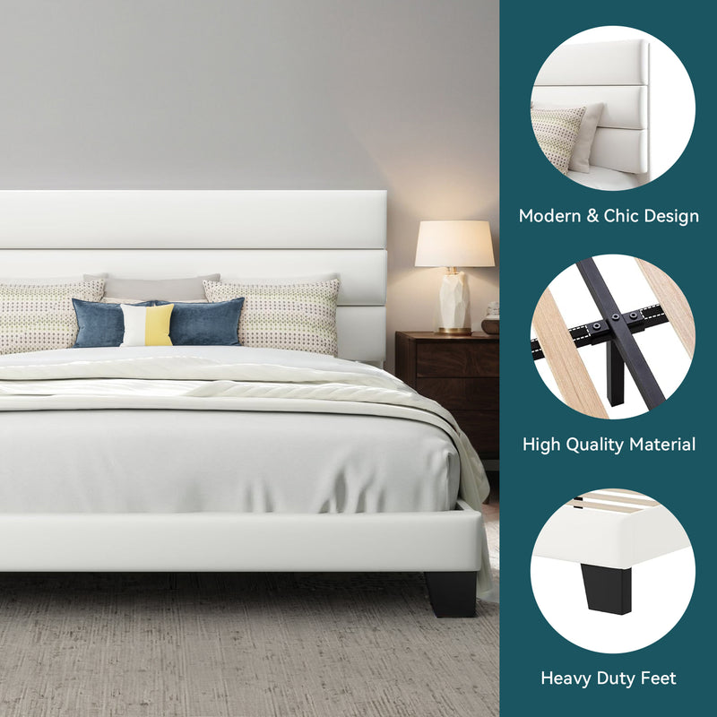 Velvet Platform Bed Frame with Upholstered Headboard Wooden Slats Support, Fully Upholstered Mattress Foundation