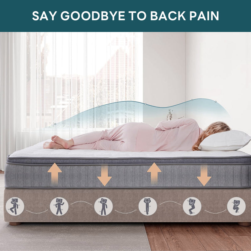 12 Inch Gel Memory Foam Mattress, Mattress with Cool Ice Silk Cover, Individually Pocket Springs, Medium Firm, SG Made, CertiPUR-US