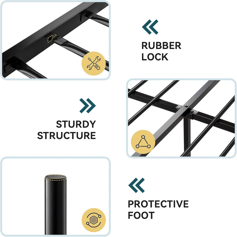Metal Platform Bed Frame Black Bed Frame with Headboard and Footboard, Underbed Storage, Strong Metal Slats Support, Mattress Foundation, No Box Spring Needed