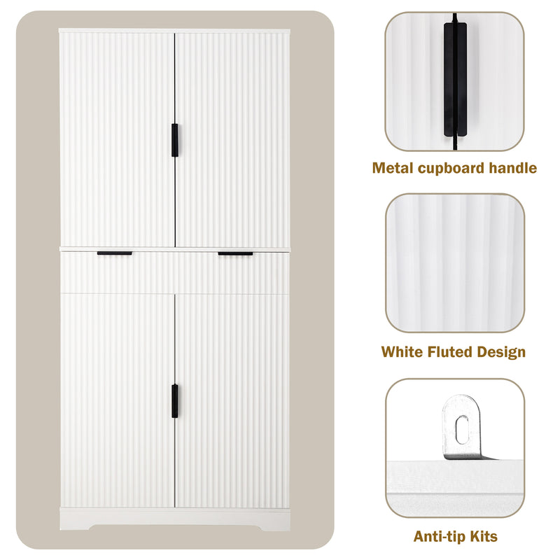 Pantry Cabinet Kitchen Storage Cabinet, 72&